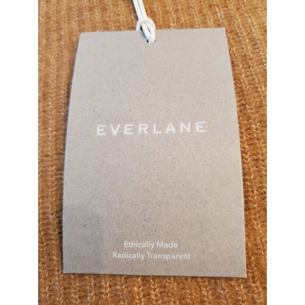 EVERLANE The Cozy Stretch Crop Top XL Color Camel Wool/Yak Soft NWT - Picture 9 of 14